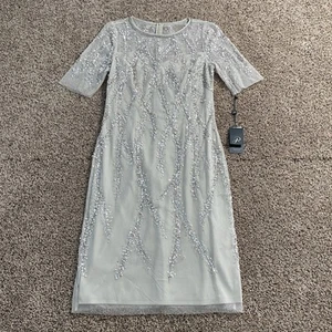 Nuevo con etiquetas Vestido/vestido de cóctel Adrianna Papell para mujer lentejuelas brillantes talla 6 champán nuevo con etiquetas - Imagen 1 de 9