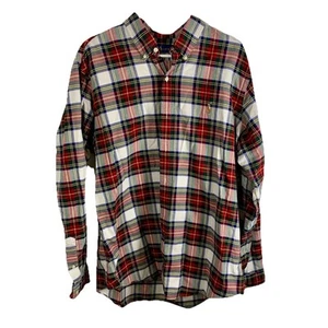 Camisa Polo Ralph Lauren Hombres XL Calce Clásico Tartán Rojo Verde Cuadros Vacaciones Carne - Imagen 1 de 13