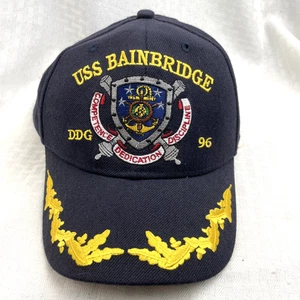 Gorra de béisbol ajustable USS Bainbridge DDG 96 azul marino con tirantes - Imagen 1 de 7