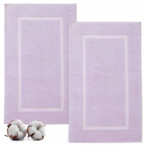 Luxury 2 Pack Banded Cotton Bath Mats for Bathroom Floor Hotel Spa Tub Showe... - Picture 1 of 6