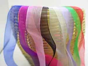 10 Meter 25mm(1") Sheer Organza Ribbon Gift Bow Wedding Craft 10 Color - Picture 1 of 5