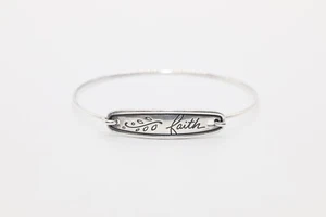 Brazalete James Avery Retirado Plata Esterlina “Fe” Gancho Usado - Imagen 1 de 8