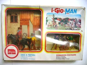 I GIO MAN - NARDI - COFFRET FIGURINES WESTERN + décor - HOMMES DE FRONTIERE - Picture 1 of 5