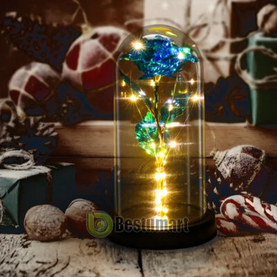 Flor de rosa en vidrio regalos para mujer esposa su novia de San Valentín regalo de cumpleaños Foto 1 de 4