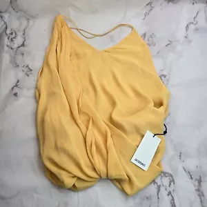 Jacquemus Top Womens 40 Orange Le Haut Prago Riviera Tank Silk Wrap Asymmetric - Picture 1 of 13