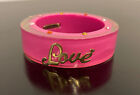 BETSEY JOHNSON Bangle Pink Wristband Women's Rhinestone “Sweetie Love You”