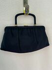 Ande Vintage/Antique Small Black Pleated Clutch w/ Hide Away Handle