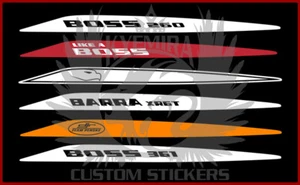 Pair BA BF FPV XR8 GTP Bonnet Boss Barra Turbo 240 260 290 CUSTOM text Stickers - Picture 1 of 13