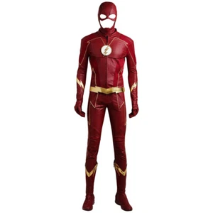 The Flash Barry Allen Jumpsuit Cosplay Costume Superhero Men Outfit Halloween UK - Picture 1 of 24