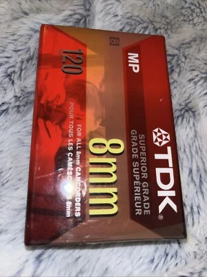 Fitas cassete de filme TDK grau superior 8mm MP 120 minutos P6-120MP NOS seladas - Imagem 1 de 2