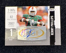 Kenny Phillips 2008 SAGE Hit Auto Silver #A81 Football Card