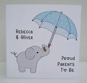 Personalised Baby Shower Card for Mummy and Daddy to be - Girl or Boy - New Baby - Afbeelding 1 van 7