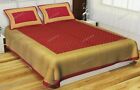 Double Bed Sheet With 2 Pillow Cover Screen Printed 4 Kaam Red Gad Buti Pure Cot