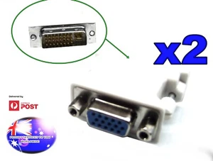 From OZ Quality 2PC DVI-I Male to VGA Female TV Monitor Adaptor Plug + FREE POST - Picture 1 of 5