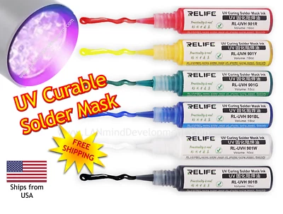 10ml RELIFE UV Curable Solder Mask 10 ml Squeezable tube dispenser - 6 Colors - Image 1 of 2