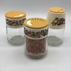 Corning Ware Glass GEMCO USA SPICE OF LIFE Jar Spice Shakers Vintage - Set of 3