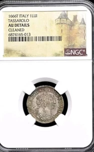 1666 T Italy, Tassarolo. Silver 1 Luigino, NGC AU Details - Picture 1 of 2