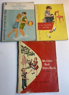 Lot of 3 Vintage The New Basic Readers Reading School Books 1940s - 1960's Foto 1 de 4