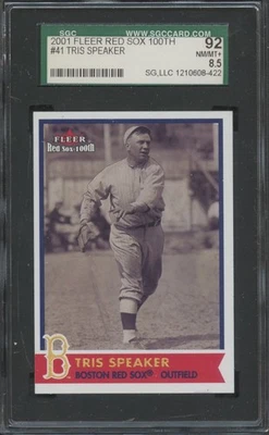 Altavoz Fleer Red Sox 100th #41 Tris 2001 SGC 92 casi nuevo/como nuevo+ 8,5 Foto 1 de 2