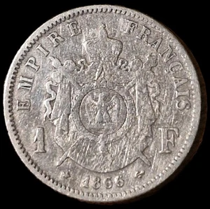 1 Franc Napoléon 3 1866 A - Picture 1 of 2