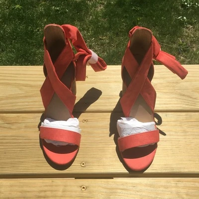 Call It Spring Defuria Ankle Wrap Sandal Orange 7 - Image 1 of 4