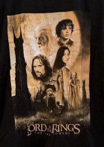 Lord of the Rings Two Towers Movie Poster T Shirt Size L - Picture 1 of 4