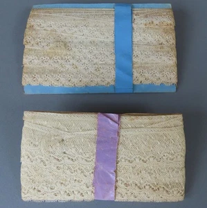 2 Cards Antique French LACE Trim VALENCIENNES 7/8"-1 1/4" Wide 20+ Yds * Unused - Picture 1 of 4