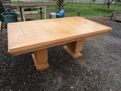 TABLE DE SALON EPOQUE 1930/40 EN CHENE BLOND par "GASTON POISSON" - Photo 1/4