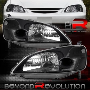 For 2001-2003 Civic 2/4 Door Black Housing Clear Signal Head Lights Bumper Lamps - Bild 1 von 5