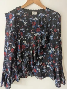 ERDEM X H&M Silk Floral Blouse Size 8 - Picture 1 of 4