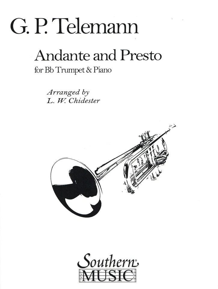 G.P Telemann Andante and Presto for Bb Trumpet and Piano (HL03774694) - Image 1 of 1