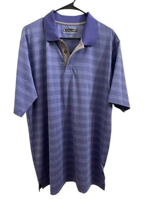 Pebble Beach Golf Dry Luxe Performance Mens XL Purple Stripe Short Sleeve Shirt - Image 1 of 4