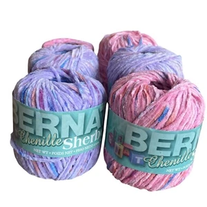 Bernat Sherbet Chenille Garn 6 Knäuel Pink Cherry & Purple Grape Splash - Bild 1 von 3