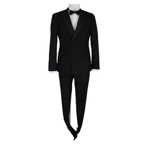 COMPLETO ABITO VESTITO SPOSO UOMO ROVERAIA 3401 2119FCPP NERO ORIGINALE PE 2022 - Photo 1/4