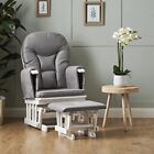 Obaby Reclining Glider Chair & Stool-White, Grey, 2 Count (Pack of 1)