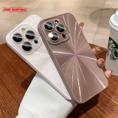 Funda de teléfono de lujo con patrón láser para iPhone 16 13 12 11 15 Pro Max a prueba de golpes Foto 1 de 4