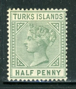 TURKS ISLANDS 48 SG53 MNG 1885 1/2p 1885 QVIC Wmk Crown CA Die A (Type 1) CV$8 - Picture 1 of 2