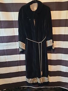 Vintage C E Ward Velvet Black Robe Belle sleeve Lodge Preist Cosplay