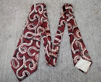 Corbata de seda corbata de seda años 40 remolinos abstractos post Segunda Guerra Mundial era atómica Foto 1 de 4