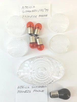 KIT 4 GEMME FRECCE + VETRO FANALE POSTERIORE TRASPARENTI APRILIA SCARABEO 97-05 - Immagine 1 di 2