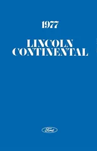 Lincoln Continental 1977 para propietarios manual guía de usuario referencia operador fusibles de libro - Imagen 1 de 1