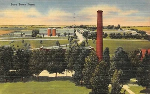 Boys Town Farm Aerial View Boys Town Omaha , NE Vtg 1949 Postcard - Picture 1 of 2