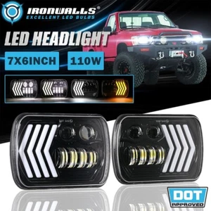 For Toyota Pickup 1982-1995 Pair LED Headlights Hi/Lo DRL Dynamic Turn Signal - Picture 1 of 12