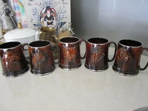 4 x Sylvac horse/hunting English pottery mugs - Picture 1 of 9