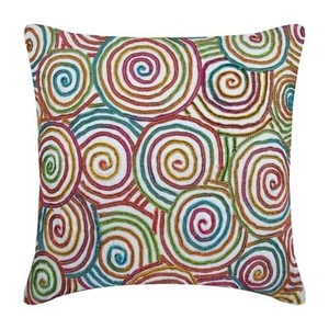 Couch Cushion Case Multicolor 16"x16", Home Decor Silk - Multi Color Strands - Picture 1 of 3