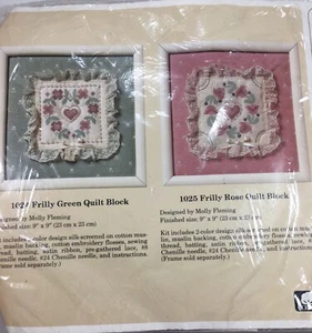 THE CREATIVE CIRCLE EMBROIDERY KIT-FRILLY ROSE QUILT BLOCK - Picture 1 of 4