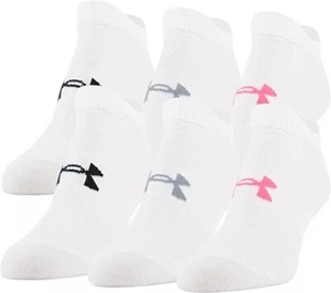 Under Armour Girls UA Essential Lightweight No Show Socks Sz 8.5K-13.5K 6PK $16 - Picture 1 of 7
