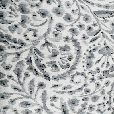 Dena Home Linen Blend Good Impression Ikat Fabric Grey White 4 Yards x 56" wide - Image 1 of 4