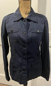 J. CREW Sz Small Women's Navy Classic Twill Chino Weathered & Broken In Jacket - Picture 1 of 10