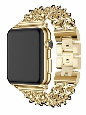 24K Gold Plated 42MM Apple Watch Series 2 Stainless Steel Case Gold Links Band - Image 1 of 4